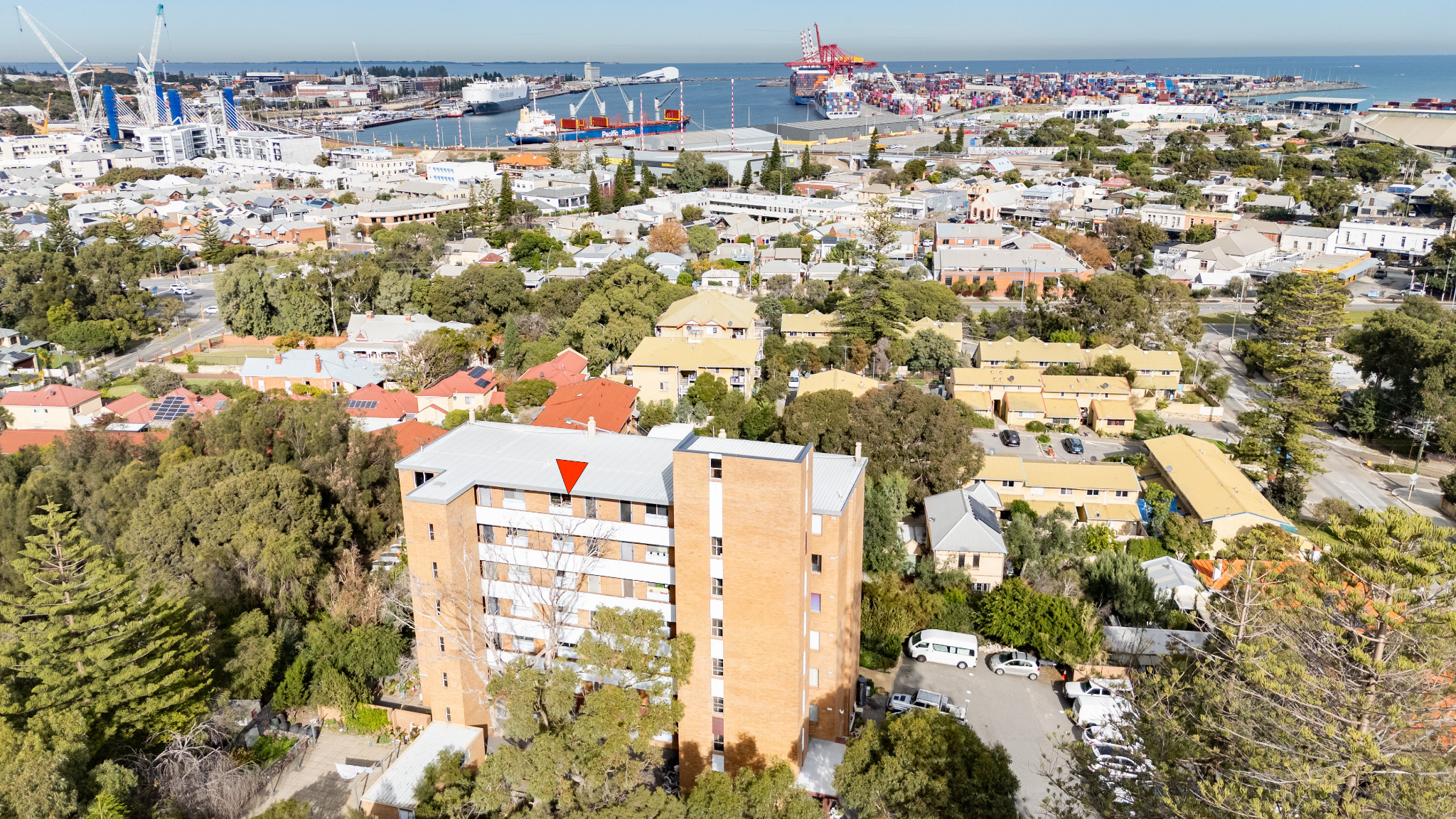 Aerial property photography overlooking Fremantle harbour by Matt Riley Studio